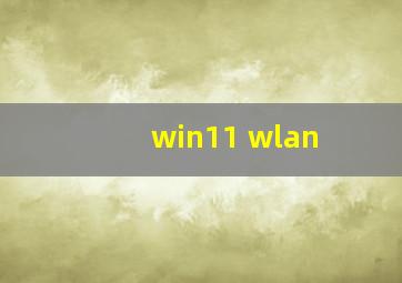 win11 wlan